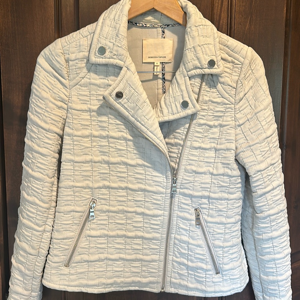 Cool cotton cropped jacket with zipper detailing